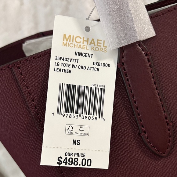 Michael Kors Burgundy Tote Bag - Picture 2 of 10